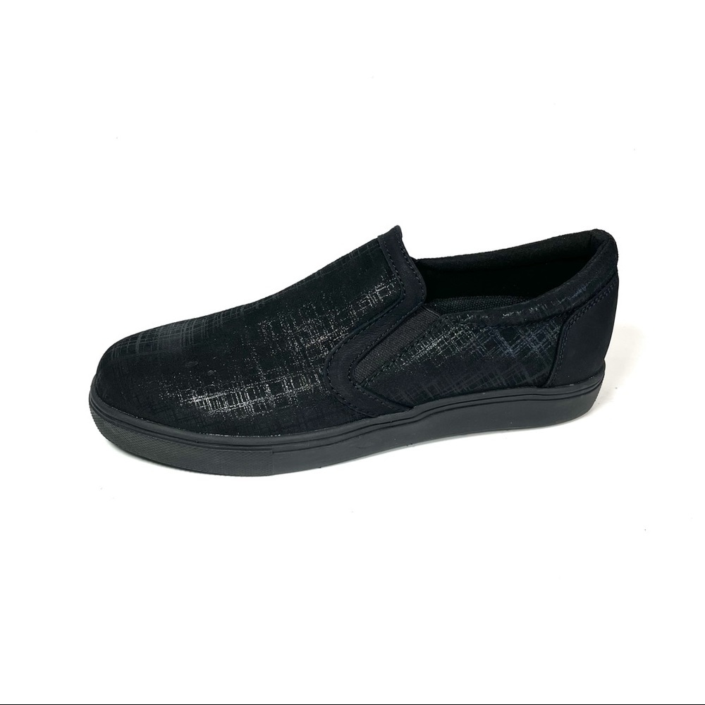Propet Nyomi Women’s Slip On Shoes Black Shiny‎ Size 8.5M
